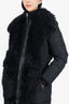 Mackage Black Down Coat With Signature Shearling Size L