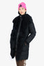 Mackage Black Down Coat With Signature Shearling Size L