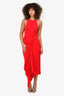 Acler Red Sleeveless Detailed Drape Long Dress Size 2