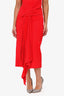 Acler Red Sleeveless Detailed Drape Long Dress Size 2