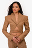 Mugler Tan Wool Tied Blazer Size 38