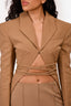 Mugler Tan Wool Tied Blazer Size 38