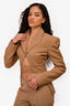 Mugler Tan Wool Tied Blazer Size 38