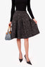 Dolce and Gabbana Black/White Tweed A-line Skirt Size 42