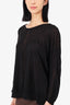 Ann Demeulemester Black Silk/Cotton Long-Sleeve Top Size 44