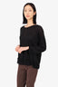 Ann Demeulemester Black Silk/Cotton Long-Sleeve Top Size 44