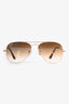 Ray Ban Rose Gold Frame Brown Aviator Sunglasses