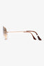 Ray Ban Rose Gold Frame Brown Aviator Sunglasses