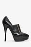 Versace Black Patent Leather Pointed Toe Platform Heels Size 36