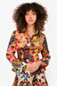 Roberto Cavalli Multicolour Ruffle Bottom Cropped Button-Up Shirt Size 40