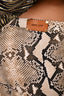 Roberto Cavalli White/Brown Python Printed Crystal Embellished Pants Size 42