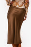 Loro Piana Brown Silk Midi Skirt Size 42