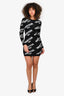 Philipp Plein Black Monogram Crystal Embellished Knit Dress Est. Size S