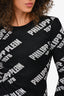 Philipp Plein Black Monogram Crystal Embellished Knit Dress Est. Size S