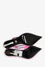 Versace Hot Pink Laced Leather Slingback Heels with Silver Heel Size 37.5