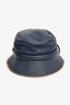 Jacquemus Navy Leather Le Bob Mentalo Bucklet Hat Size 56