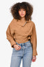 Jacquemus FW2021 Brown La Montagne Assymetrical Zip Detail Cropped Top Size 34