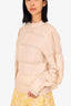 Ministry Of Style Beige Puff Long-Sleeve Lace Detail Top Size 12