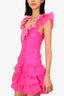 Love Shack Fancy Pink Rauched Tiered Mini Dress Size 00