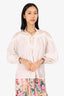 Ixiah White/Beige Embroidered 'Orchid' Blouse Size XS