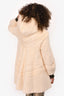 Royal Roland Cream Mink Fur Crystal Embellished Buckle Hooded Jacket Size M