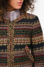 Pre-Loved Chanel™ 2018 Multicolour Shoulder Padded Zip Up Tweed Jacket Size 34