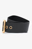 Christian Dior Black Leather 'Diorquake' Buckle Belt Size 85