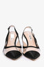 Miu Miu Black Satin Crystal/PVC Slingbacks Size 37.5