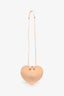 Alaia Peach Nude Leather Heart Crossbody Bag