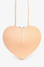 Alaia Peach Nude Leather Heart Crossbody Bag