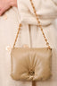 Loewe 2022 Sage Green Leather Goya Chain Shoulder Bag