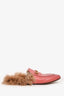 Gucci Pink Leather/Fur Princeton Slip On Est. Size 39