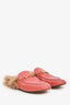 Gucci Pink Leather/Fur Princeton Slip On Est. Size 39