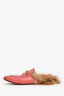 Gucci Pink Leather/Fur Princeton Slip On Est. Size 39