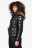 Moncler Black Down Racoon Fur Hooded 'Armoise' Jacket Size 1