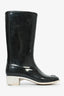 Pre-Loved Chanel™ Black Rubber Rain Boots Size 35 (As Is)