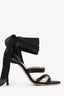 Alberta Ferretti Black Suede Ribbon Wrap Heels Size 39