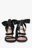 Alberta Ferretti Black Suede Ribbon Wrap Heels Size 39