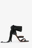 Alberta Ferretti Black Suede Ribbon Wrap Heels Size 39