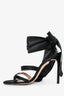 Alberta Ferretti Black Suede Ribbon Wrap Heels Size 39