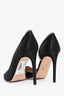 Alberta Ferretti Black Satin Crystal Heels Size 39