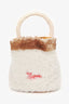 Marni White/Yellow Pannier Shearling Bucket Bag