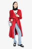 Giorgio Armani Red Mohair/Wool Long Coat Size 42