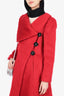 Giorgio Armani Red Mohair/Wool Long Coat Size 42