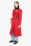 Giorgio Armani Red Mohair/Wool Long Coat Size 42