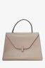 Valextra Taupe Leather Medium Iside Top Handle Bag with Strap