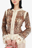 Christian Dior 2005 Leopard Goat Hair Crochet Jacket Size 4