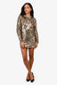 Prada Gold Sequin/Silk Mini Dress Size 36