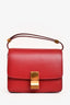 Celine 2016 Red Leather Nano Classic Box Bag