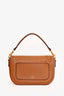 Valentino Brown Leather Alltime V-Logo Shoulder Bag